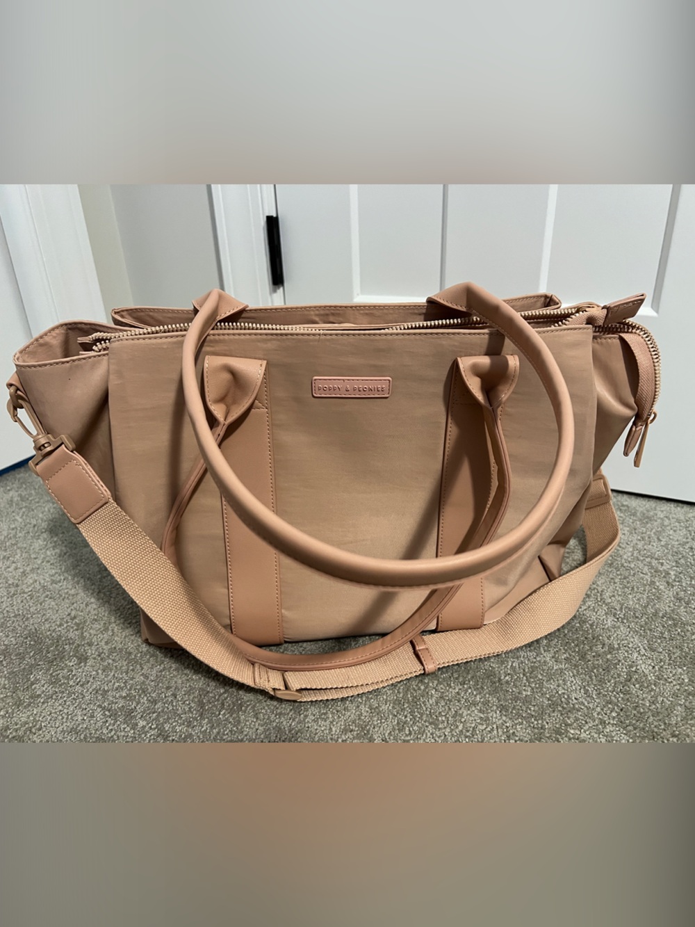 Poppy & Peonies Daily Tote Blush Pink - Modern Everyday Carry
